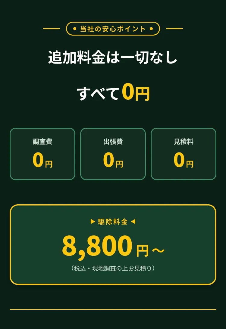 駆除料金 8,800円～